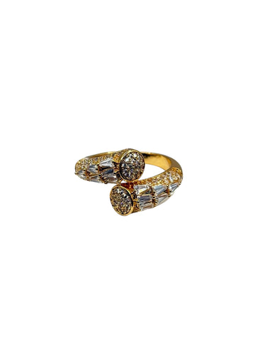 Twin Barrel Sparkle Ring (Gold-Tone)