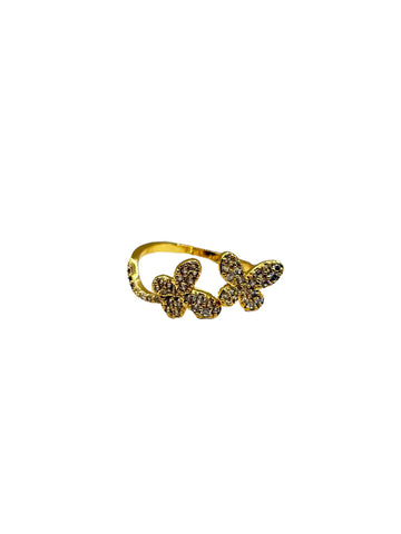 Gold-Tone Butterfly Duo Ring