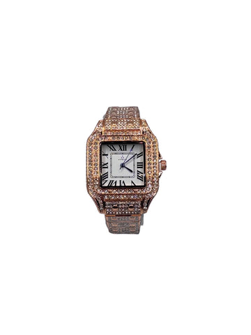 FITRON Classic Square Glam – Roman Dial Crystal Watch