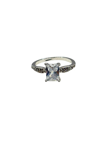 Emerald-Cut Center Stone Ring