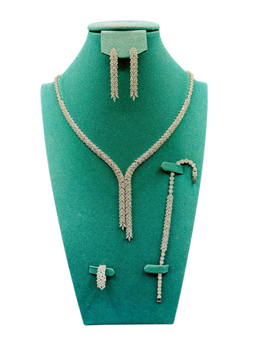 Queen Style Luxury Princess Silver Bride Jewelry – Elegant Crystal Bridal Set