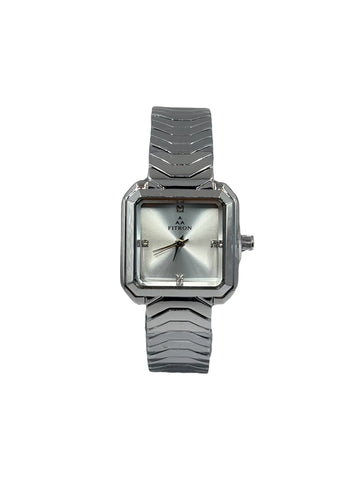 FITRON Retro Square Face Watch – Brushed Silver
