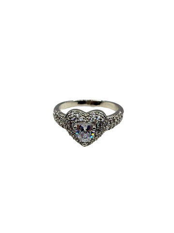 Heart-Shaped Stone Statement Ring