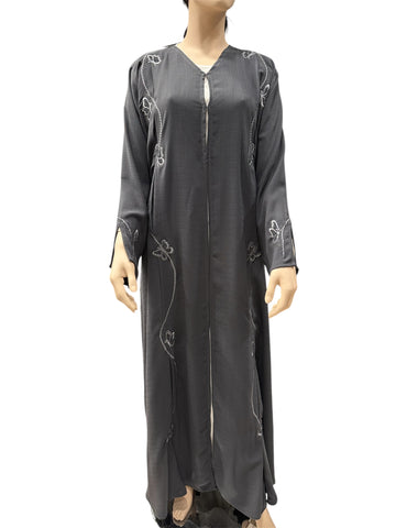 Queen Style Design Grey Abaya – Contemporary Modesty with Elegant Detailing