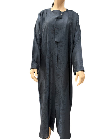 Queen Style Engraved Design Black Abaya – Elegant Modesty with Intricate Detailing