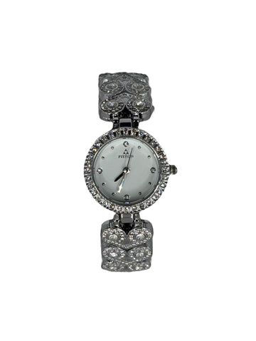 FITRON Heart-Link Crystal Watch – Silver