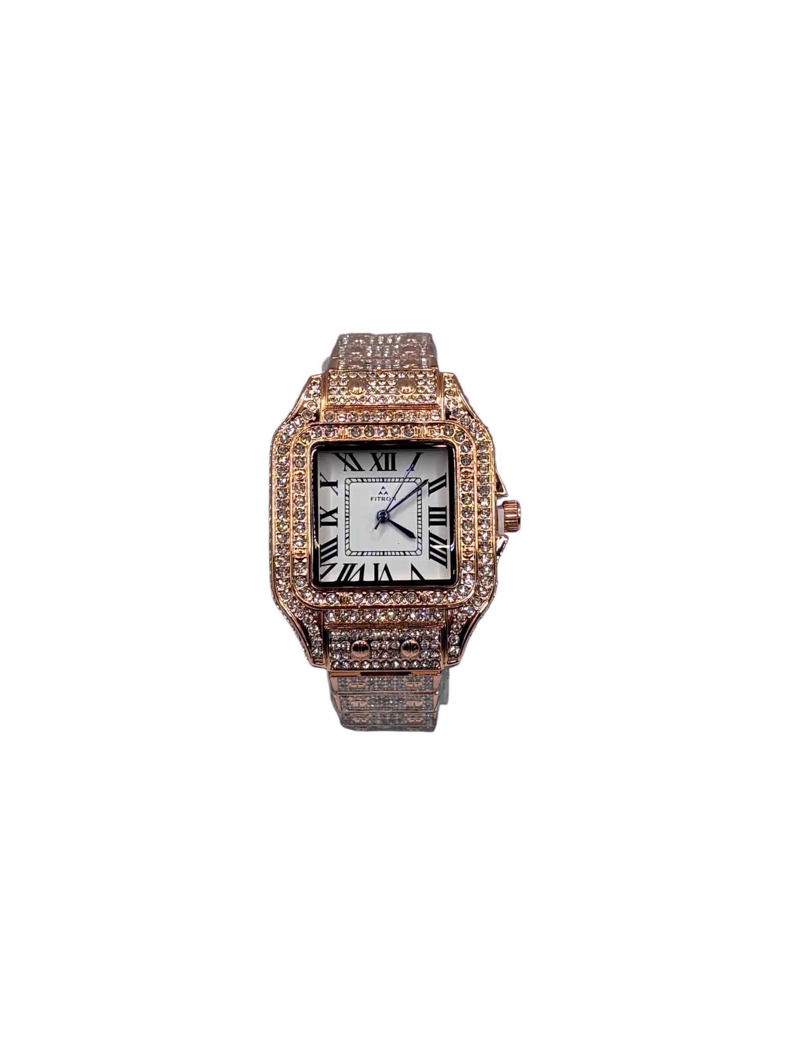 FITRON Classic Square Glam – Roman Dial Crystal Watch