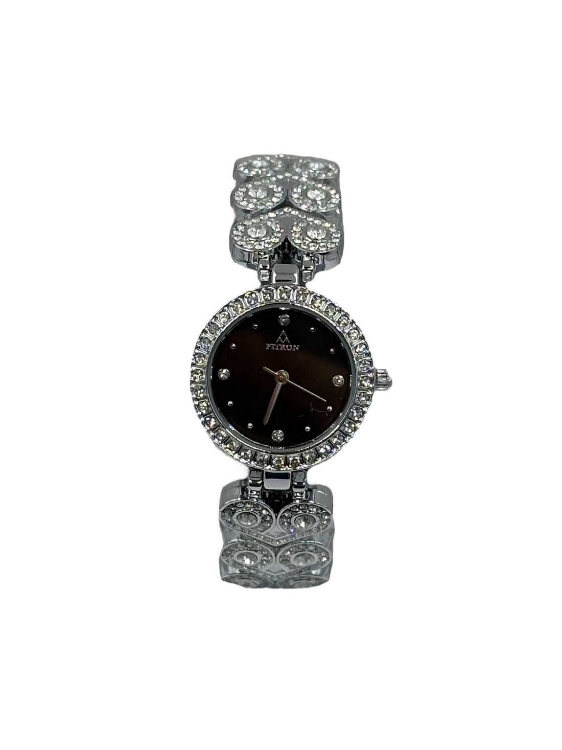 FITRON Heart-Link Crystal Watch – Silver