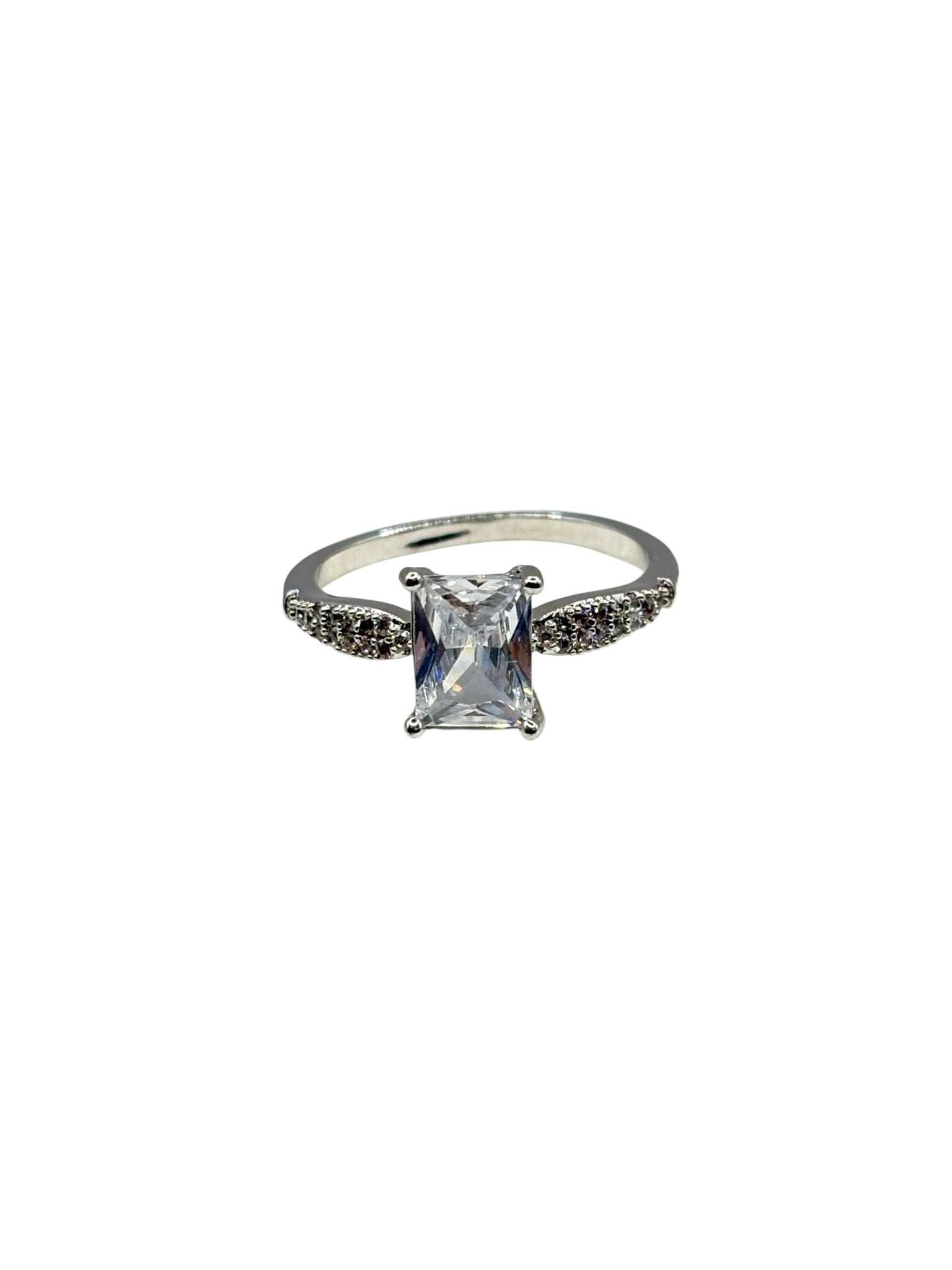 Emerald-Cut Center Stone Ring