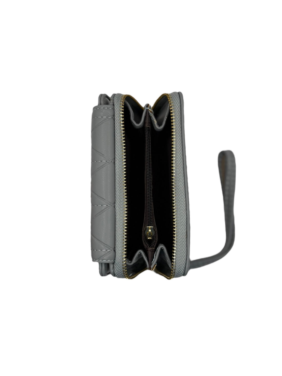 Quilted Flap Wallet with Wrist Strap