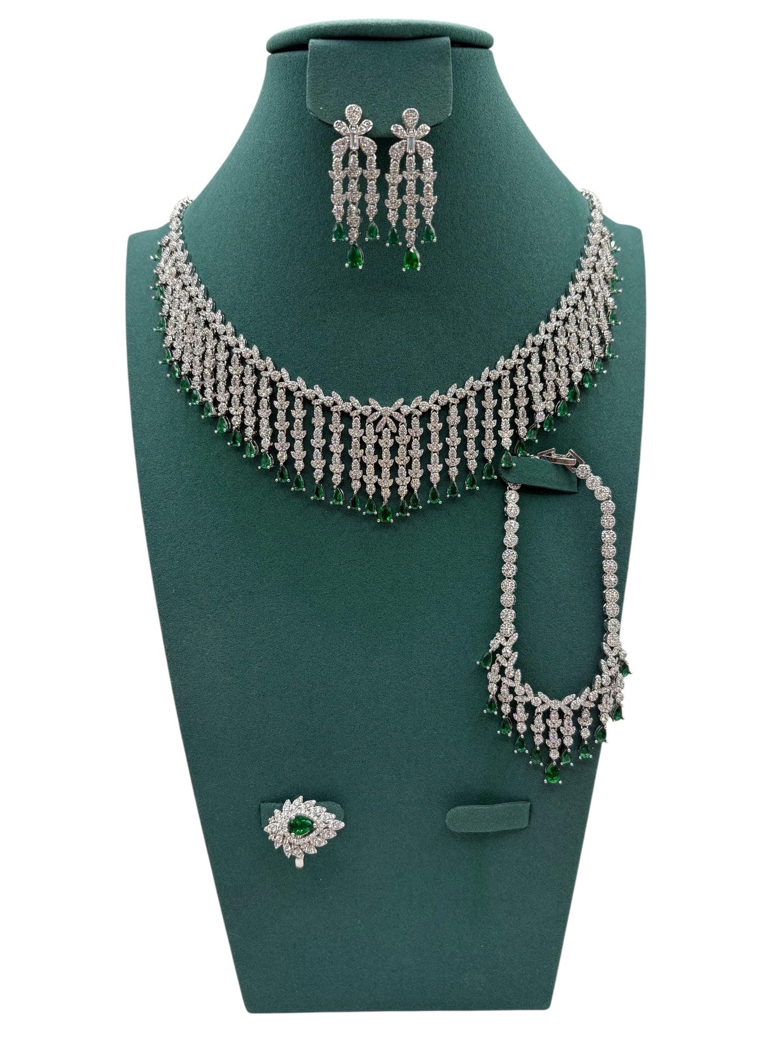 Silver Bar Jewelry Set – Necklace, Bracelet & Earrings