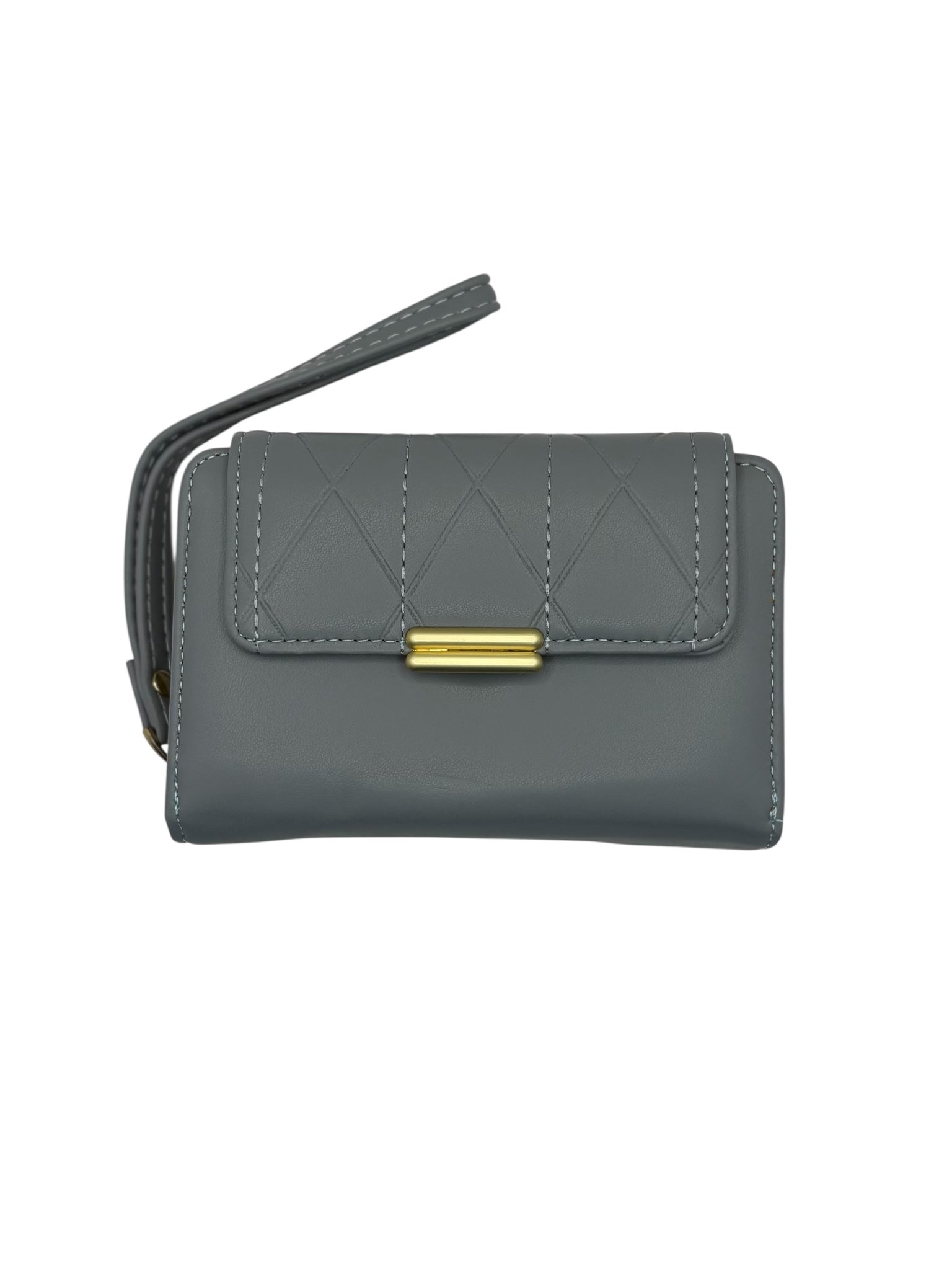 Quilted Flap Wallet with Wrist Strap