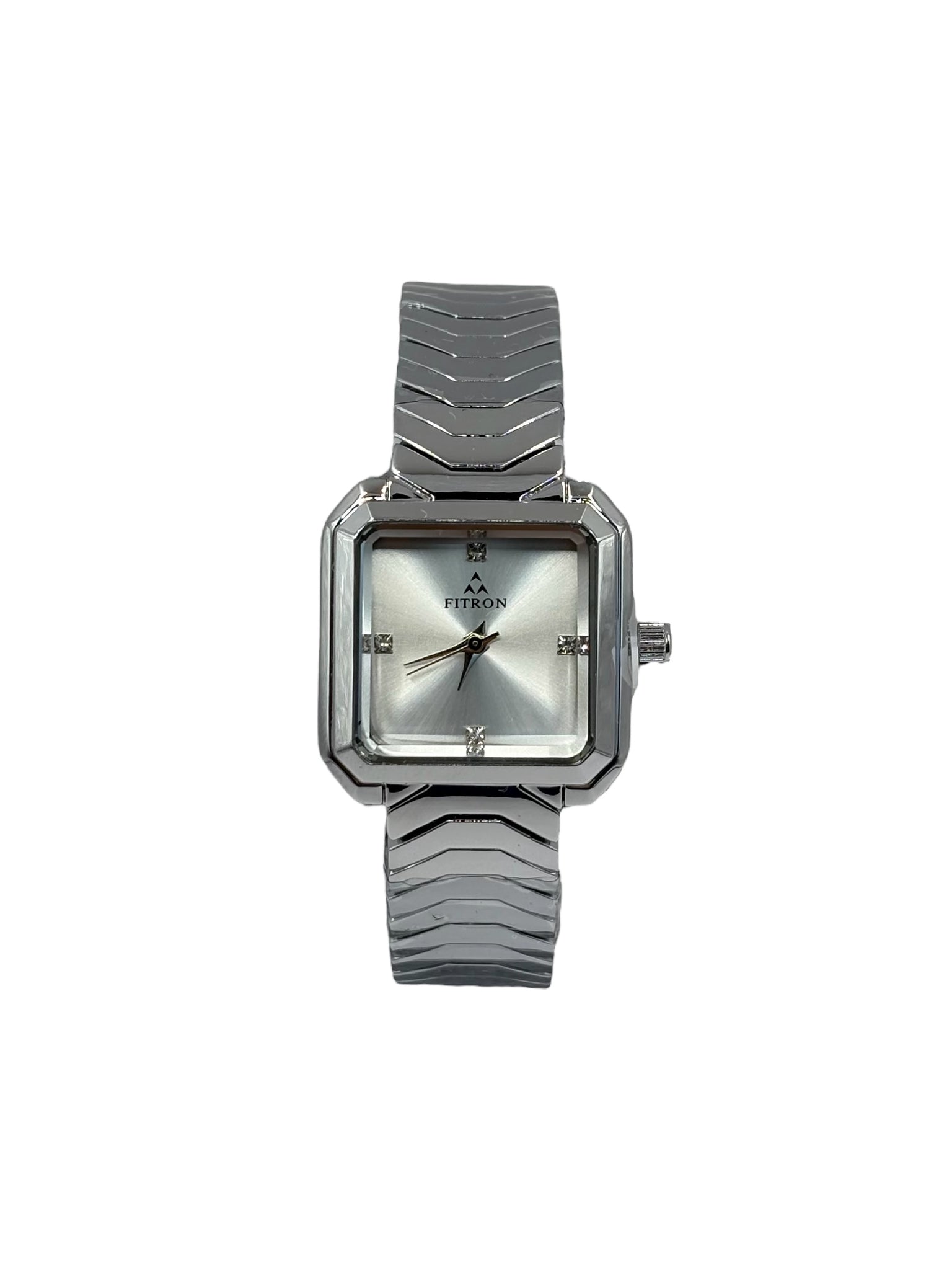 FITRON Retro Square Face Watch – Brushed Silver